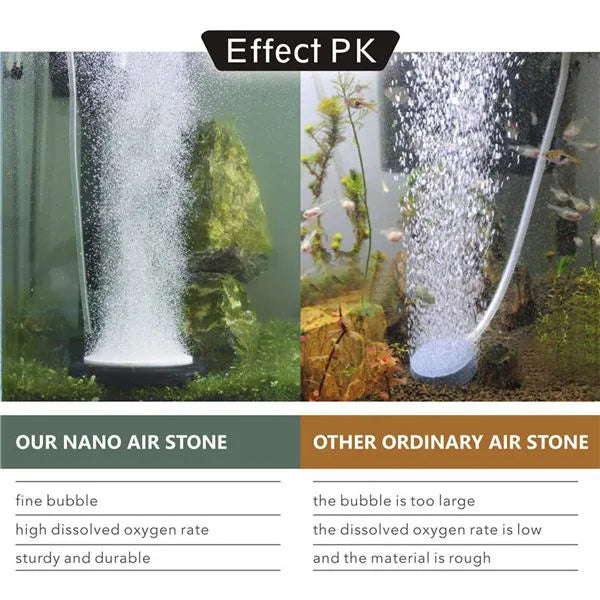 Nano Furnace Aquarium Air Disc I Ultra-Fine Bubble Diffusion I Durable Nano-Ceramic Construction I Self-Weighted Design I Quiet Operation I Easy Installation
