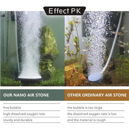 Nano Furnace Aquarium Air Disc I Ultra-Fine Bubble Diffusion I Durable Nano-Ceramic Construction I Self-Weighted Design I Quiet Operation I Easy Installation