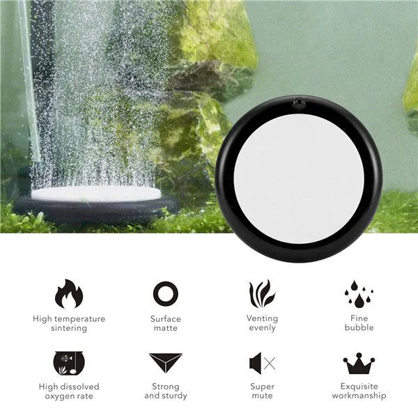 Nano Furnace Aquarium Air Disc I Ultra-Fine Bubble Diffusion I Durable Nano-Ceramic Construction I Self-Weighted Design I Quiet Operation I Easy Installation