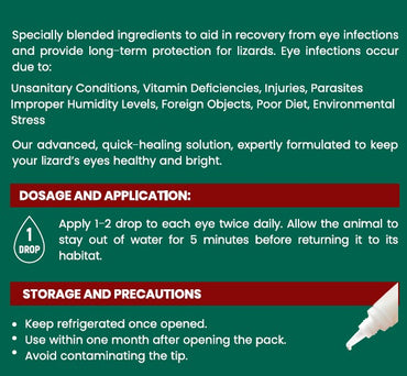 Lizards & Dragons Eye Drop – Advanced Reptile Eye Infection Relief | 100% Safe & Vet-Recommended (Starter Kit)