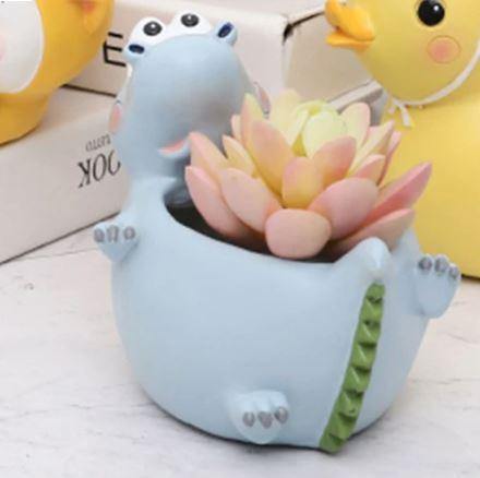 Sleeping Dinosaur Resin Succulent Pot