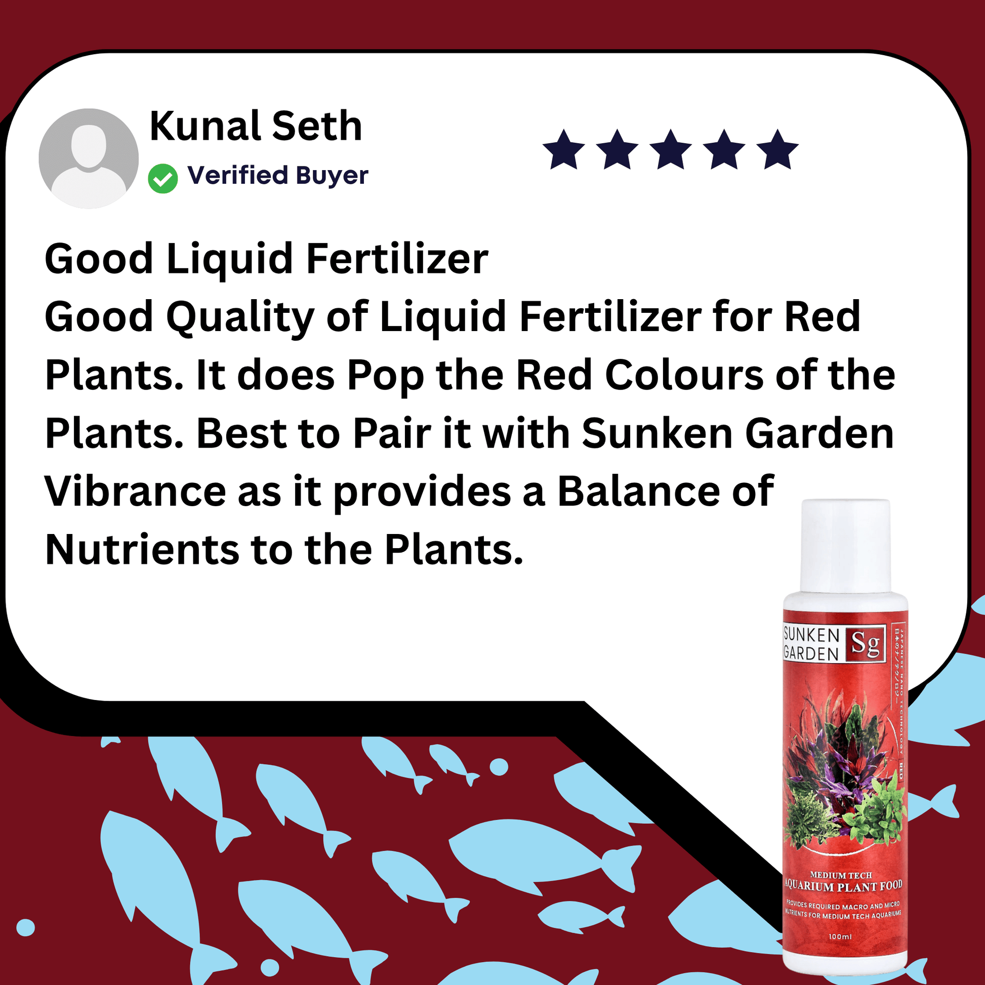 Product review of Sunken Garden Red liquid fertilizer with a verified buyer's rating and feedback.