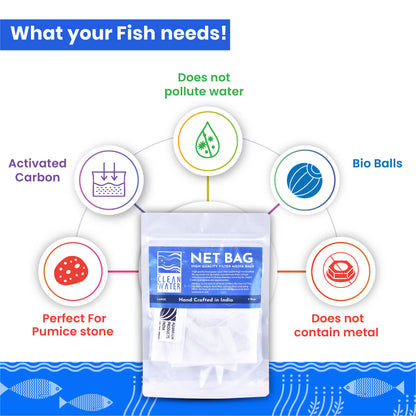क्लियर वॉटर सीरीज़ (TCWS) बड़े नेट बैग - एक्वेरियम फ़िल्टर मीडिया के लिए 2 का पैक