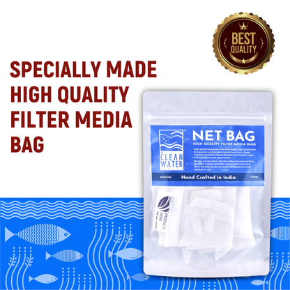 क्लीन वॉटर सीरीज़ (TCWS) मीडियम नेट बैग - एक्वेरियम फ़िल्टर मीडिया के लिए 3 का पैक
