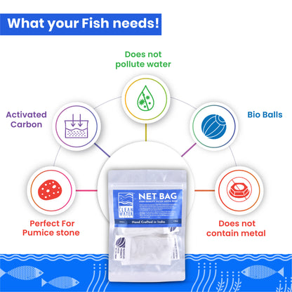 एक्वेरियम फ़िल्टर मीडिया के लिए क्लियर वॉटर सीरीज़ (TCWS) नेट बैग छोटा (4 का पैक)