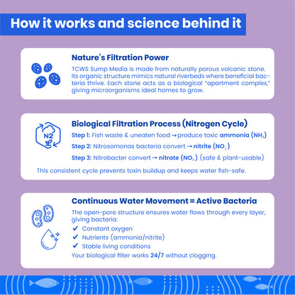 Tcws सम्प मीडिया 2L/ 1KG जलीय आनंद के लिए प्राकृतिक पत्थर निस्पंदन