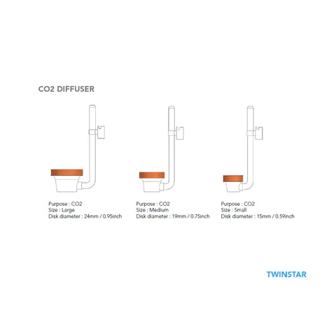 Twinstar Co2 Diffuser | Planted Tank Aquarium Co2 Diffuser