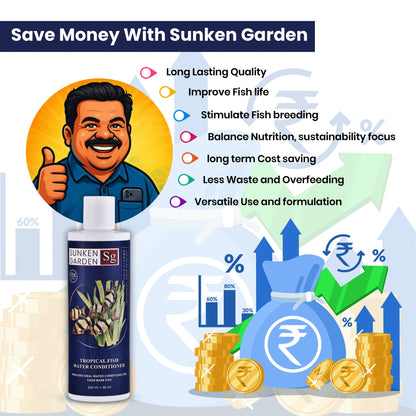 सनकेन गार्डन ट्रॉपिकल फिश वॉटर कंडीशनर 