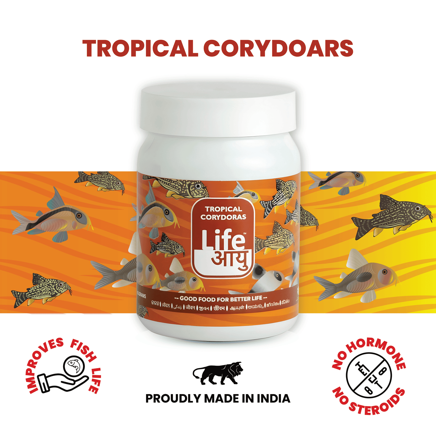 Life Aayu Tropical Corydoras Fish Food – 45g | Immunity & Metabolism Booster | Ayurvedic Handmade Feed