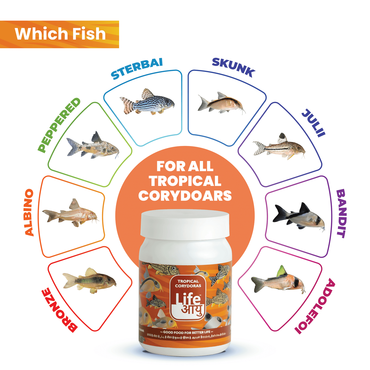 Life Aayu Tropical Corydoras Fish Food – 45g | Immunity & Metabolism Booster | Ayurvedic Handmade Feed