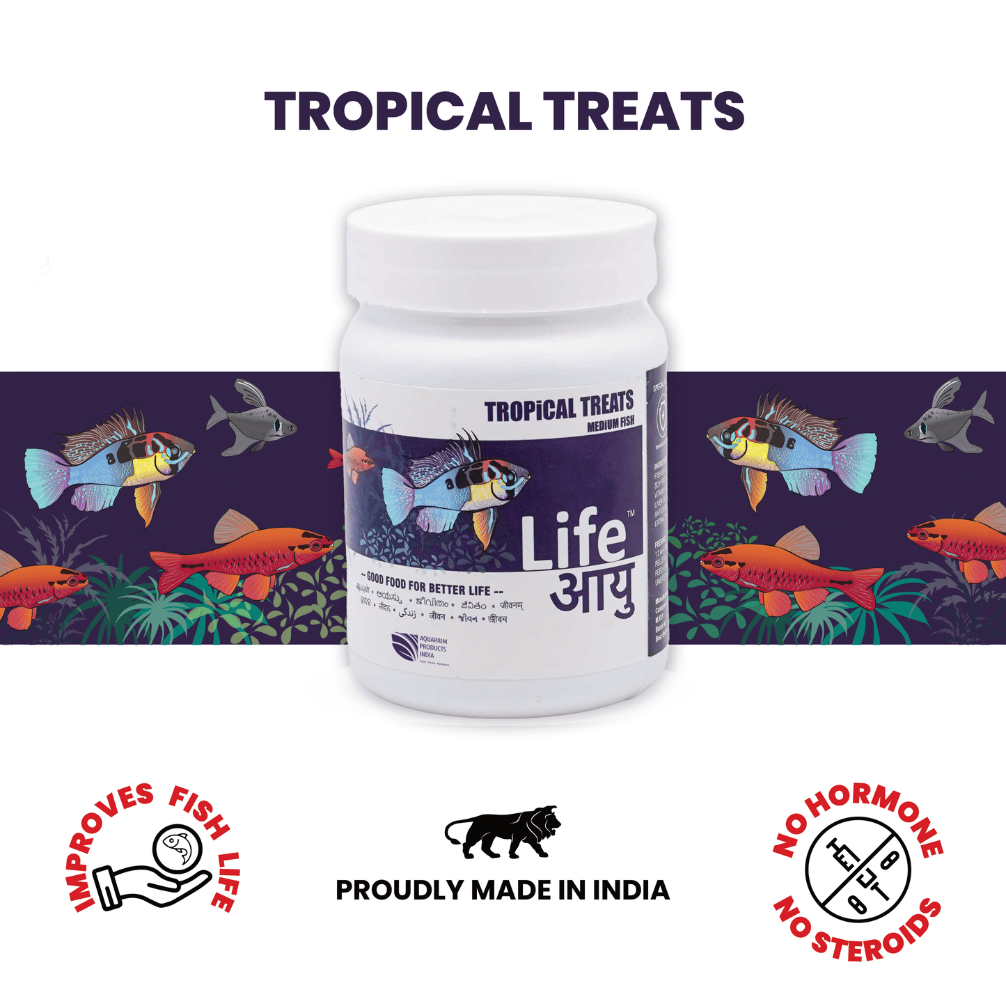 Best Tropical Fish Food in India – Life AAYU Tropical Treats for Immunity, Growth & Color Enhancement