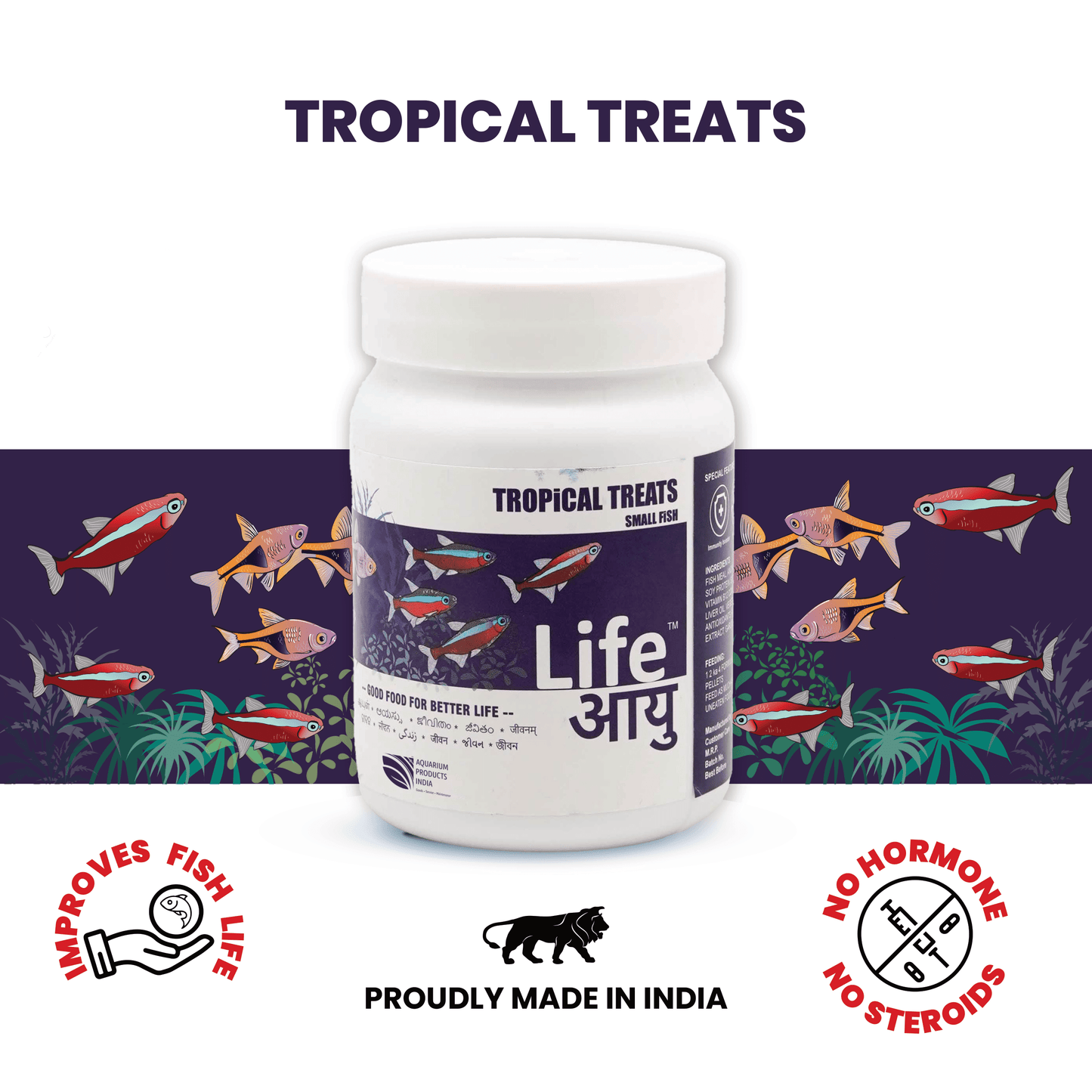 Best Tropical Fish Food in India – Life AAYU Tropical Treats for Immunity, Growth & Color Enhancement