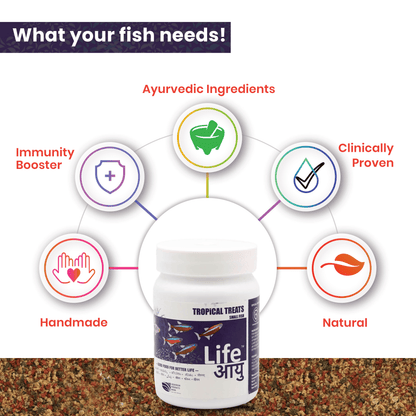 Best Tropical Fish Food in India – Life AAYU Tropical Treats for Immunity, Growth & Color Enhancement