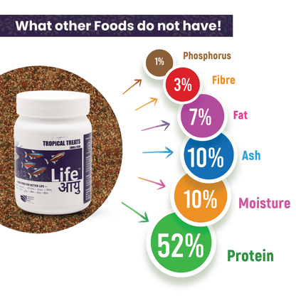 Best Tropical Fish Food in India – Life AAYU Tropical Treats for Immunity, Growth & Color Enhancement