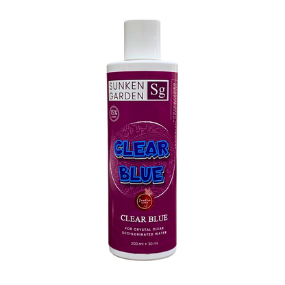 Sunken Garden Clear Blue Aquarium Water Conditioner | Instant Clarity | Algae Particle Remover | Safe for All Fish, Shrimp, and Plants