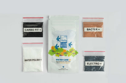 TCWS Water Care 4+ : Carbon Fit+, Bacter+, Water Polish+, Electro+.