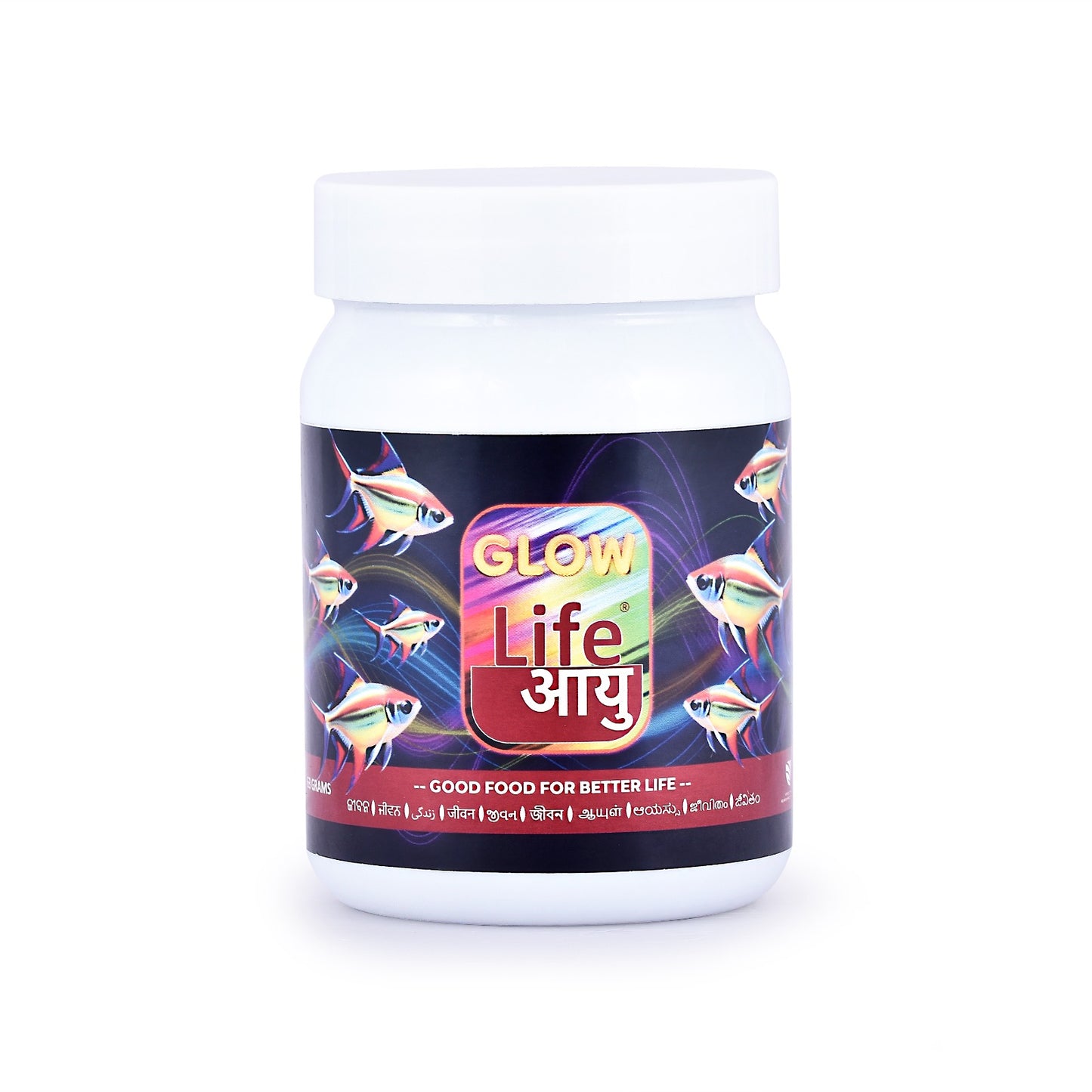 Life Aayu Glow Fish Food 63g - Enhances Color & Health for Aquarium Fish