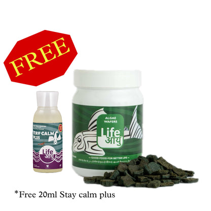 Life Aayu Algae Wafer Fish Food 45g + Stay Calm Plus free 20ml