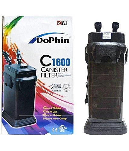 Dophin C-1600 Powerful Canister Aquarium Filter (Mechanical Filtration for Salt Water and Fresh Water)