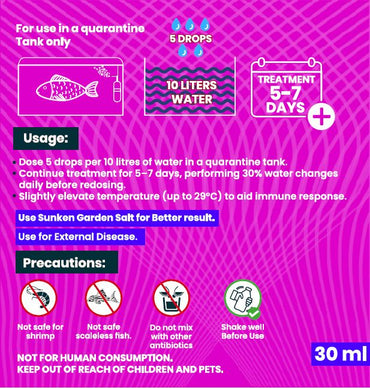 The Fish Safe Series GRAM+VE Bacteria Control | Bacterial Infection Treatment + Healing Booster | Made for Indian Aquariums | 60 ml