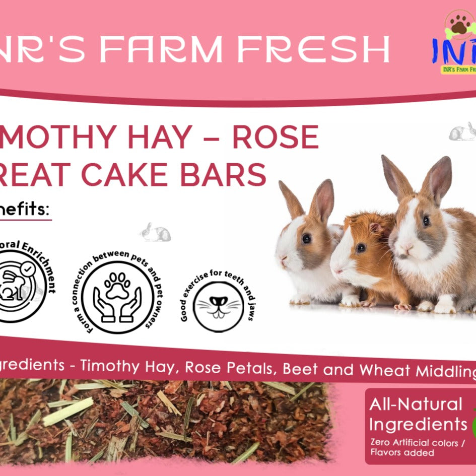 Timothy Hay Rose Treat Cake Bars ( Available in ECONOMY PACKS)