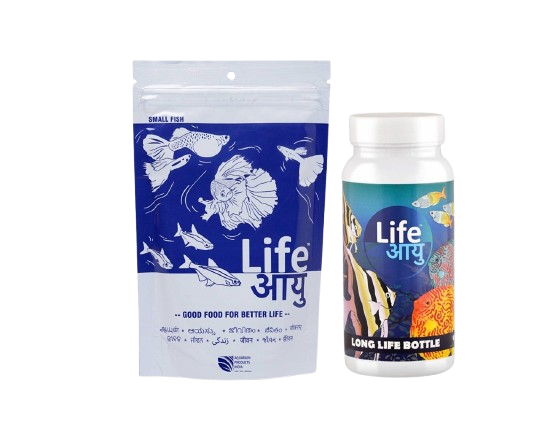 Life Aayu Neutral Fish Food 100g + Long Life Bottle  FREE