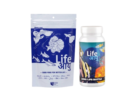 Life Aayu Neutral Fish Food 100g + Long Life Bottle  FREE