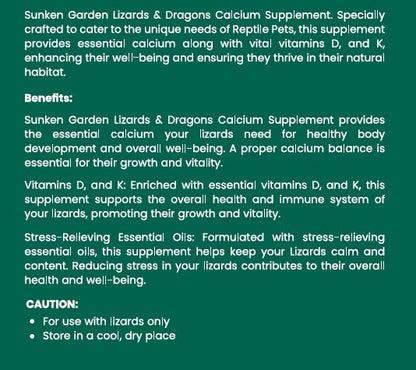 Lizards & Dragons Calcium Supplement – Essential for Reptile Health